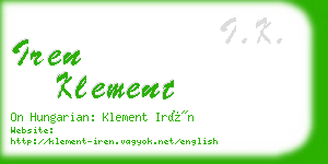 iren klement business card